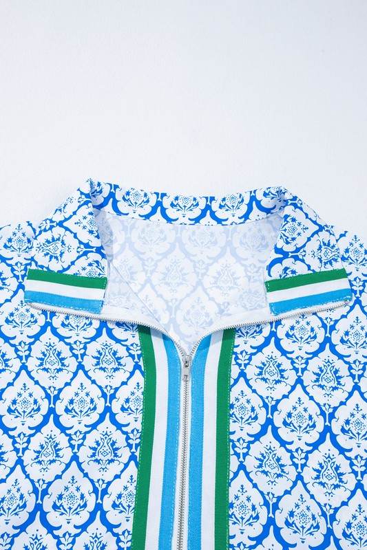 blue boho dolman tunic blouse