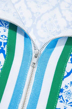 blue boho dolman tunic blouse