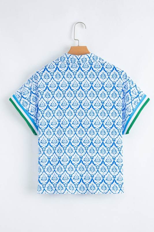 blue boho dolman tunic blouse