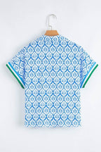 blue boho dolman tunic blouse