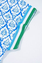 blue boho dolman tunic blouse