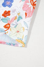 Boho Flower Print Frill Neck Puff Sleeve Blouse