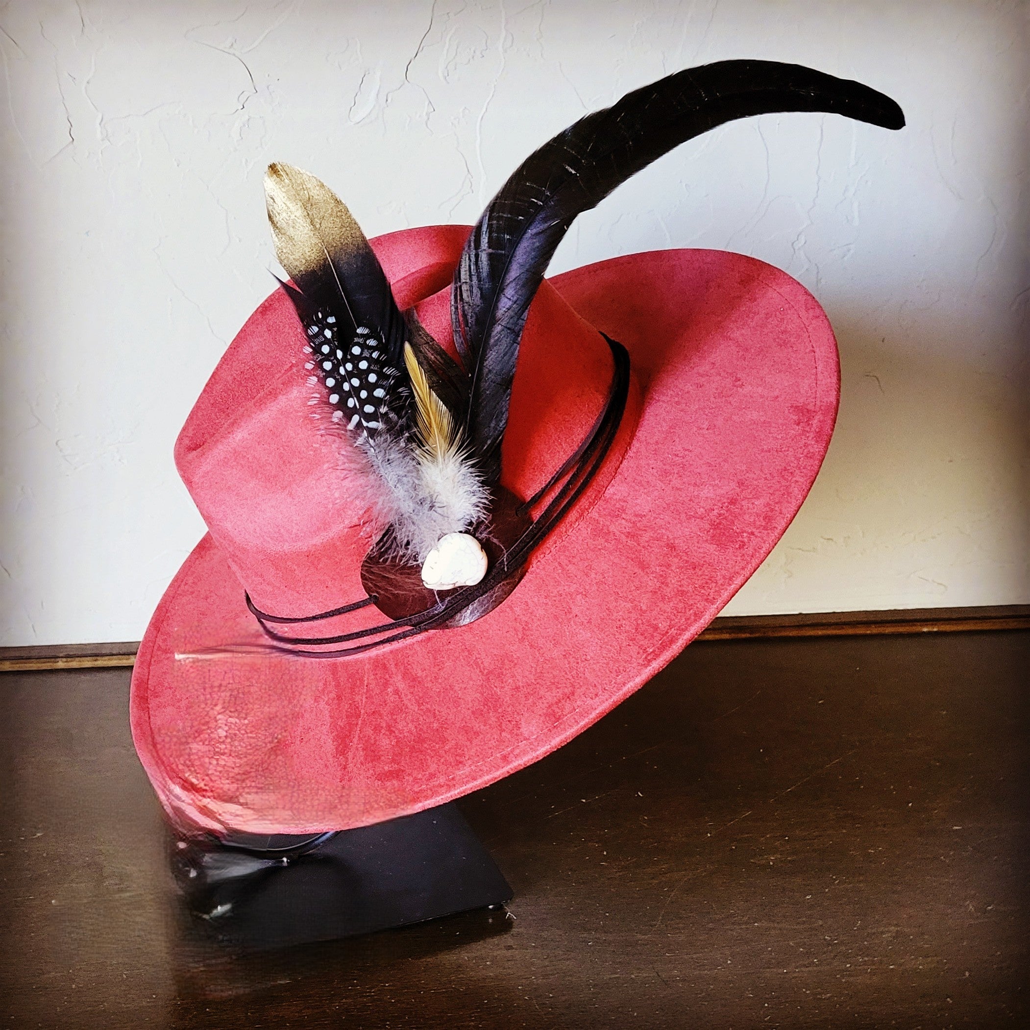 Boho Western Hat w/ Choice of Feather Hat Band-Rust 982g