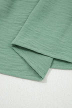 Patchwork V-Neck Embroider Puff Sleeve Babydoll Blouse