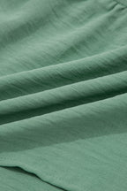 Patchwork V-Neck Embroider Puff Sleeve Babydoll Blouse