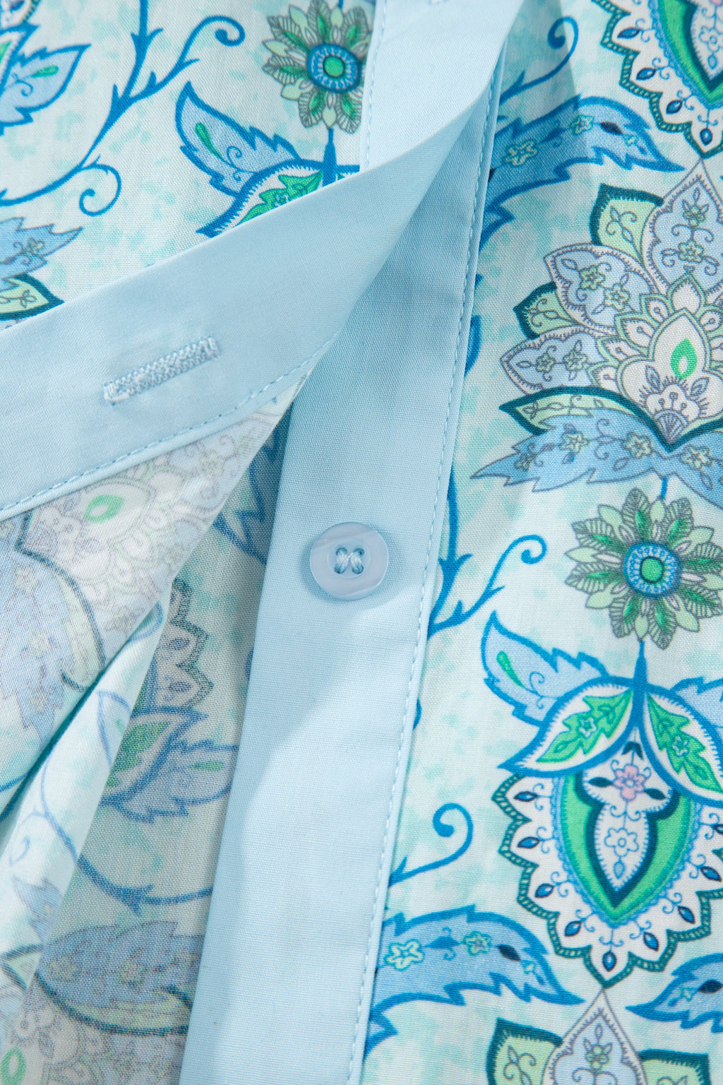 Paisley Puff Sleeve Loose Shirt