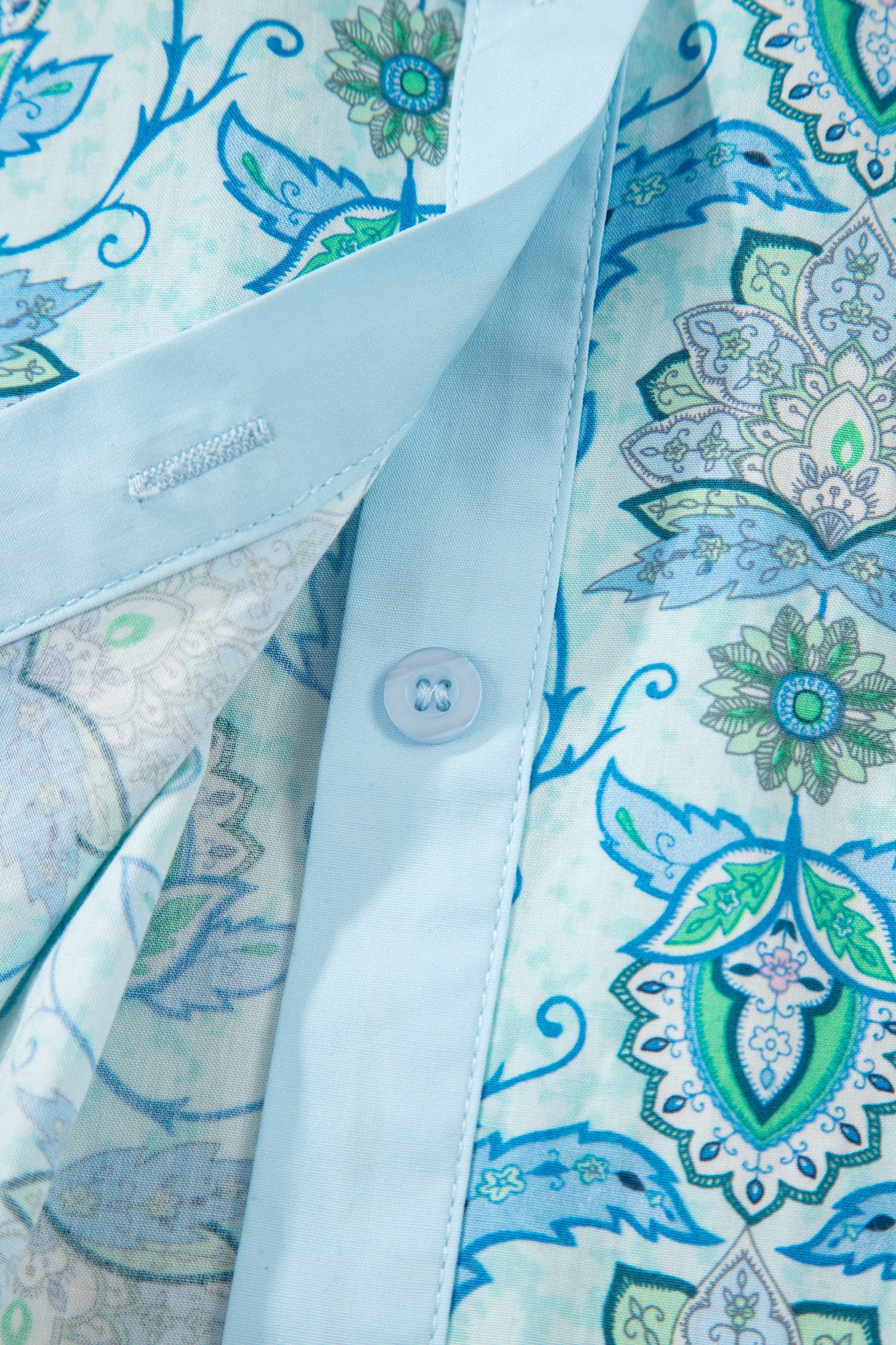 Paisley Puff Sleeve Loose Shirt