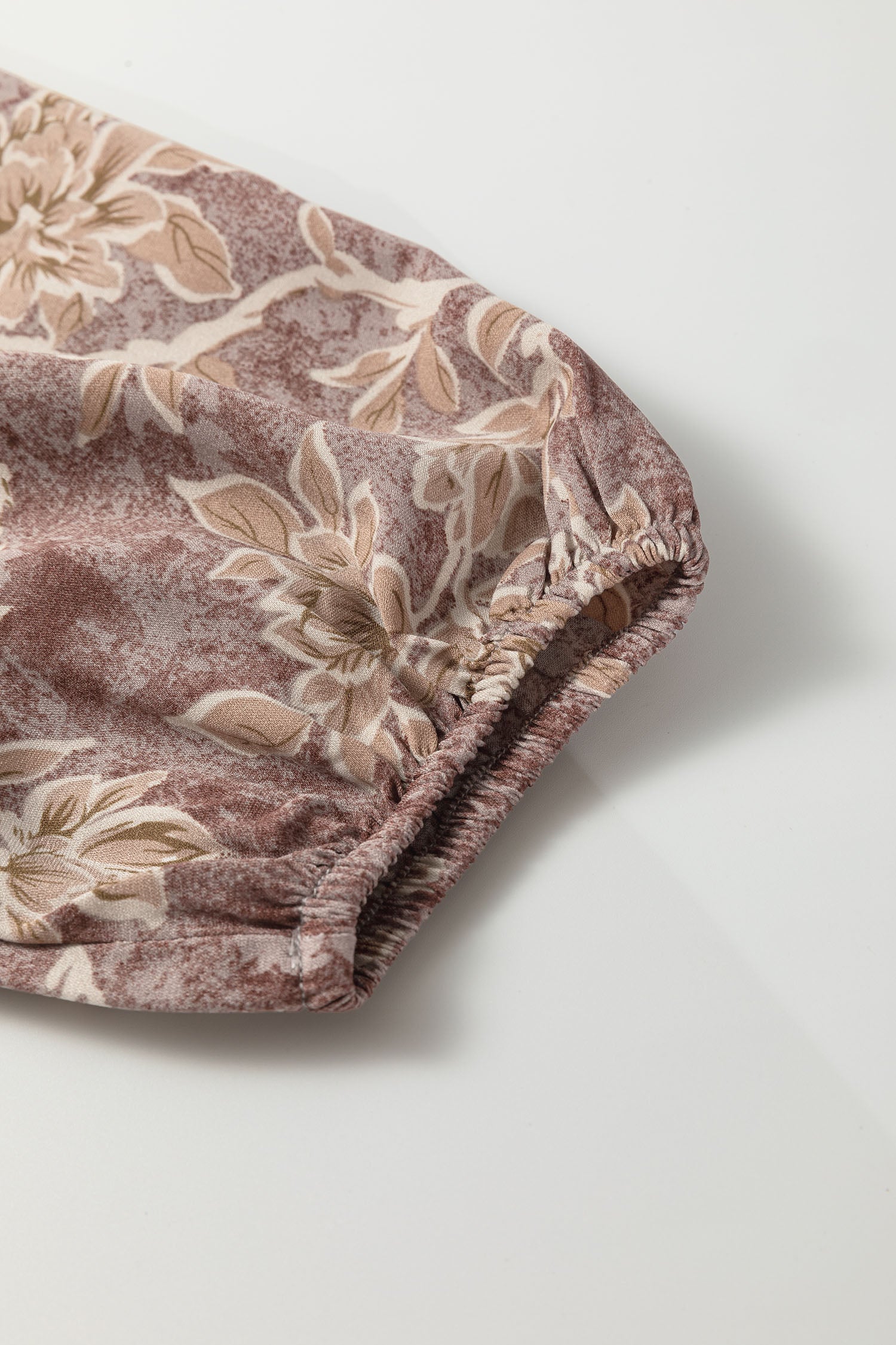 Floral Smock High Waist Long Sleeve Dress