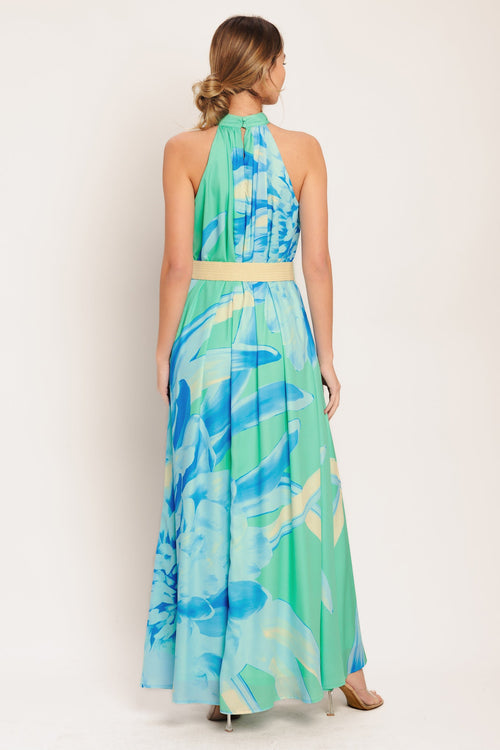BLUE HORIZON WOVEN MAXI DRESS