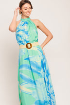 BLUE HORIZON WOVEN MAXI DRESS