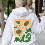 Boho Sunflowers, Retro Floral Hoodie