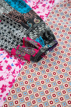 Boho Floral Patchwork Bubble Sleeve Blouse