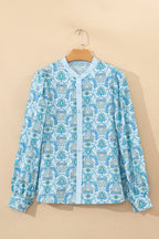 Paisley Puff Sleeve Loose Shirt