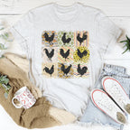Boho Retro Chickens Tee