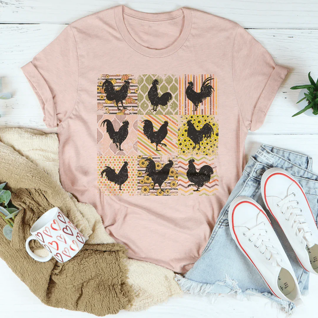 Boho Retro Chickens Tee