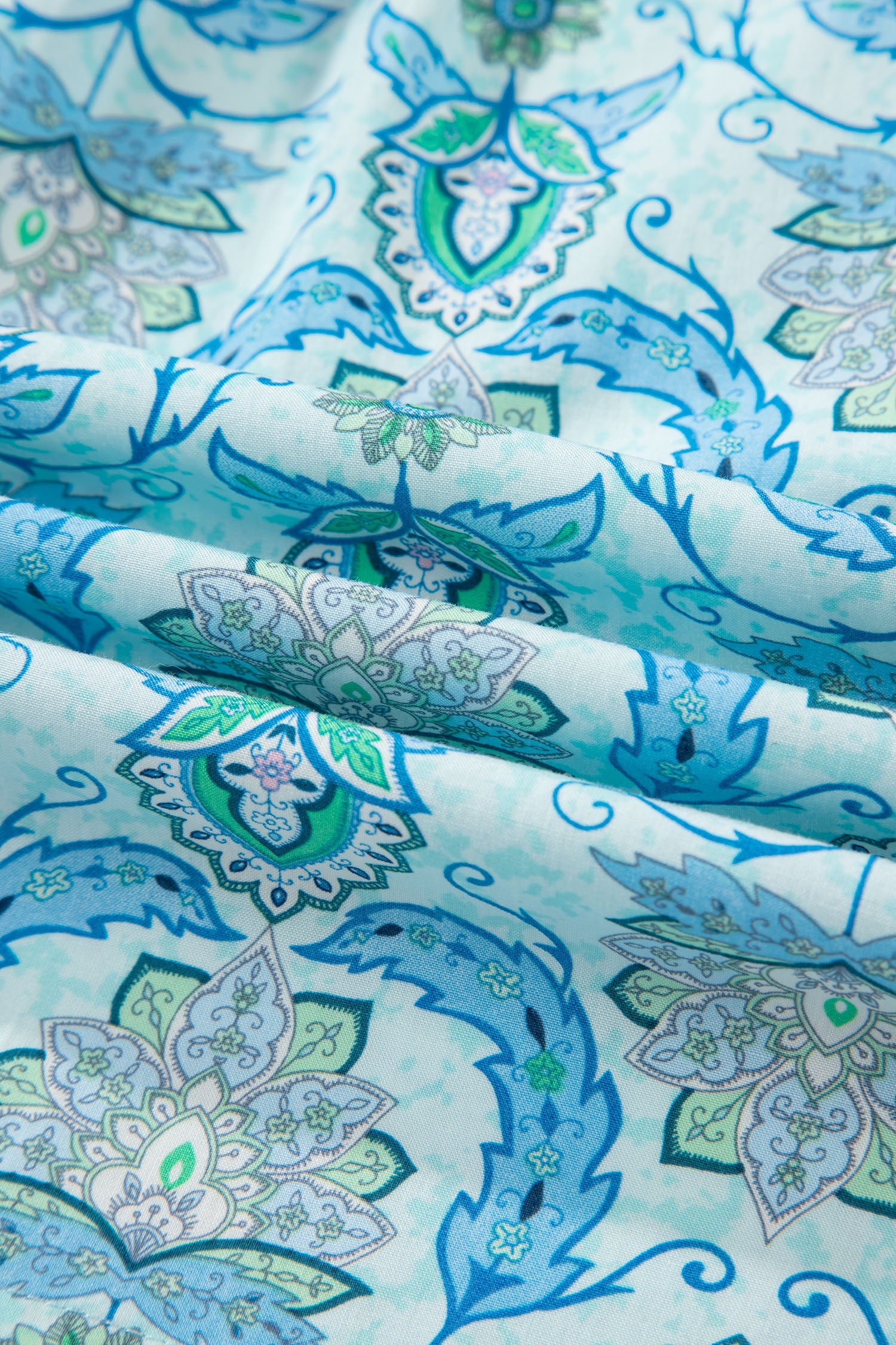 Paisley Puff Sleeve Loose Shirt