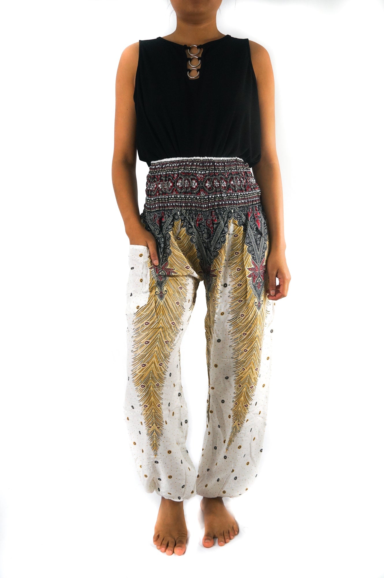 WHITE PEACOCK Women Boho Pants Yoga Pants