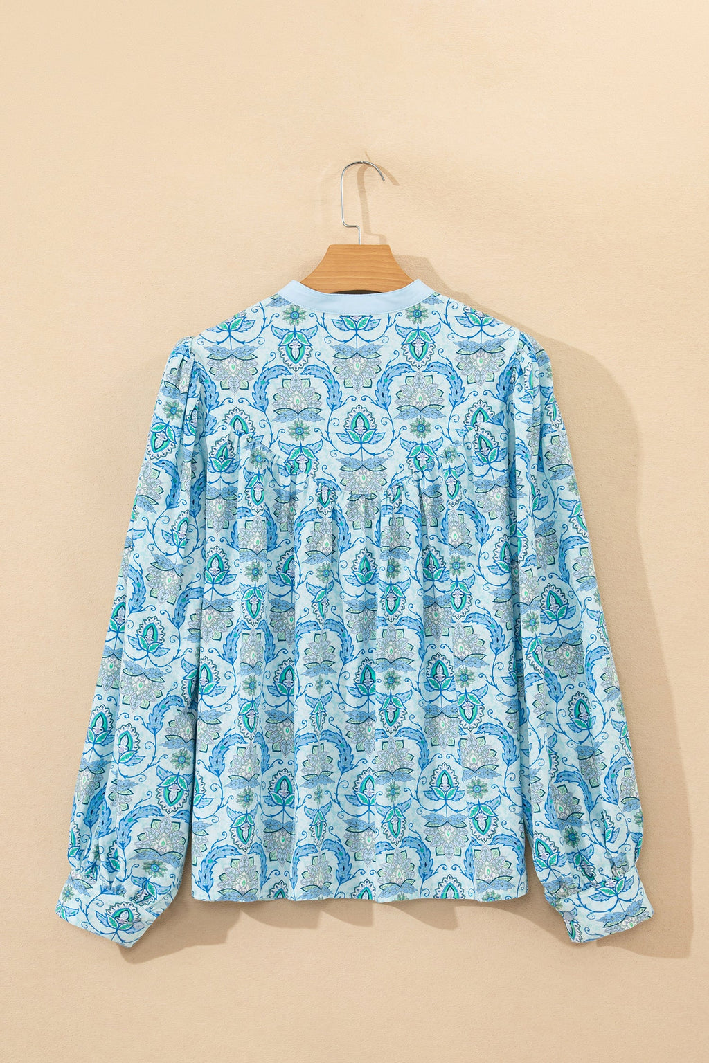 Paisley Puff Sleeve Loose Shirt