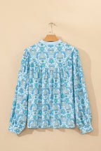 Paisley Puff Sleeve Loose Shirt