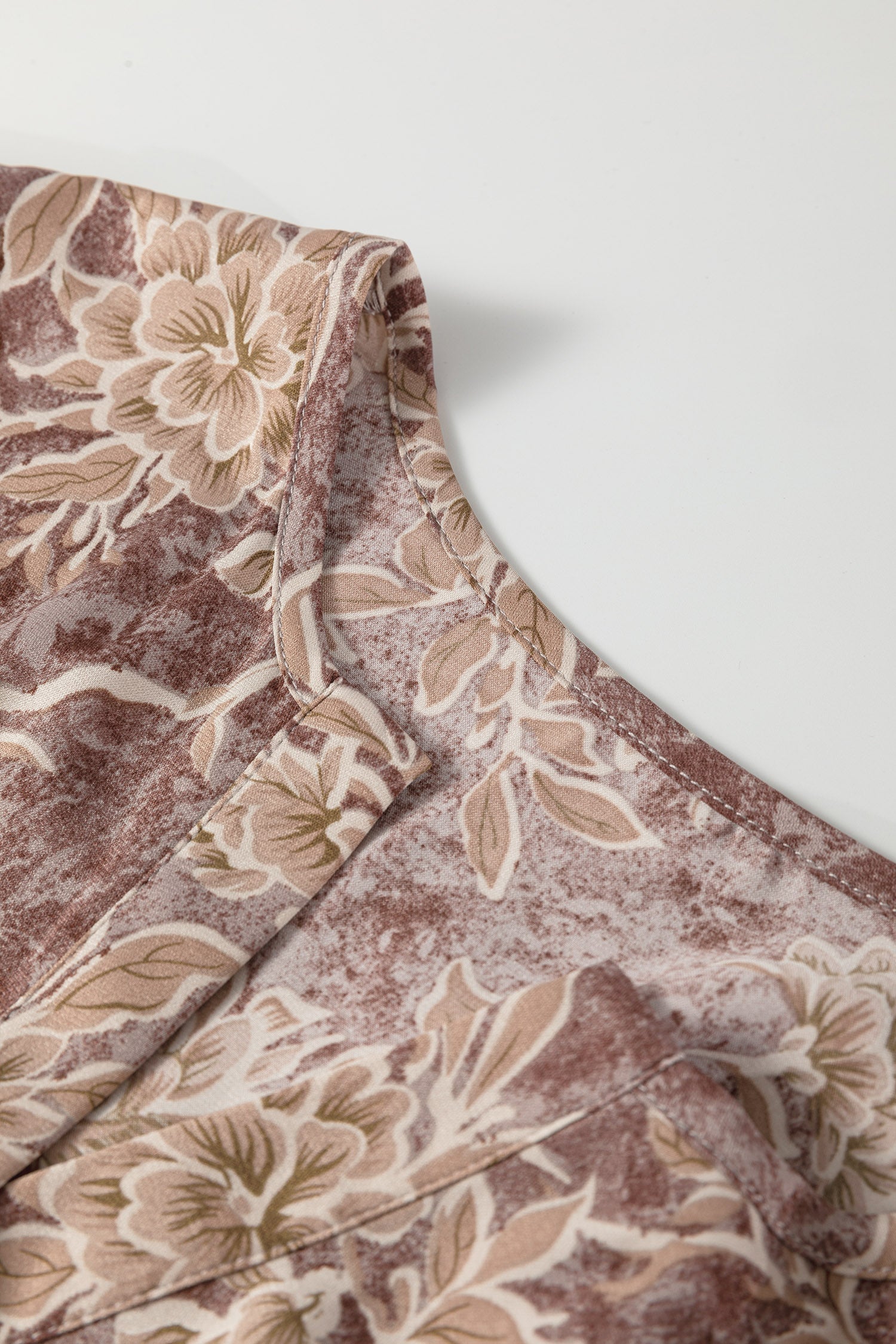 Floral Smock High Waist Long Sleeve Dress