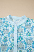 Paisley Puff Sleeve Loose Shirt