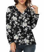 Jouica V Neck Tunic Top Women Black Size Small