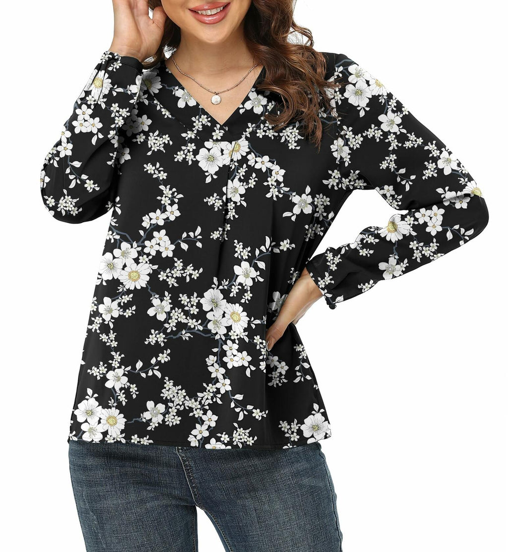 Jouica V Neck Tunic Top Women Black Size Small