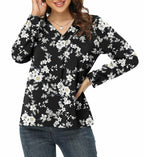 Jouica V Neck Tunic Top Women Black Size Small