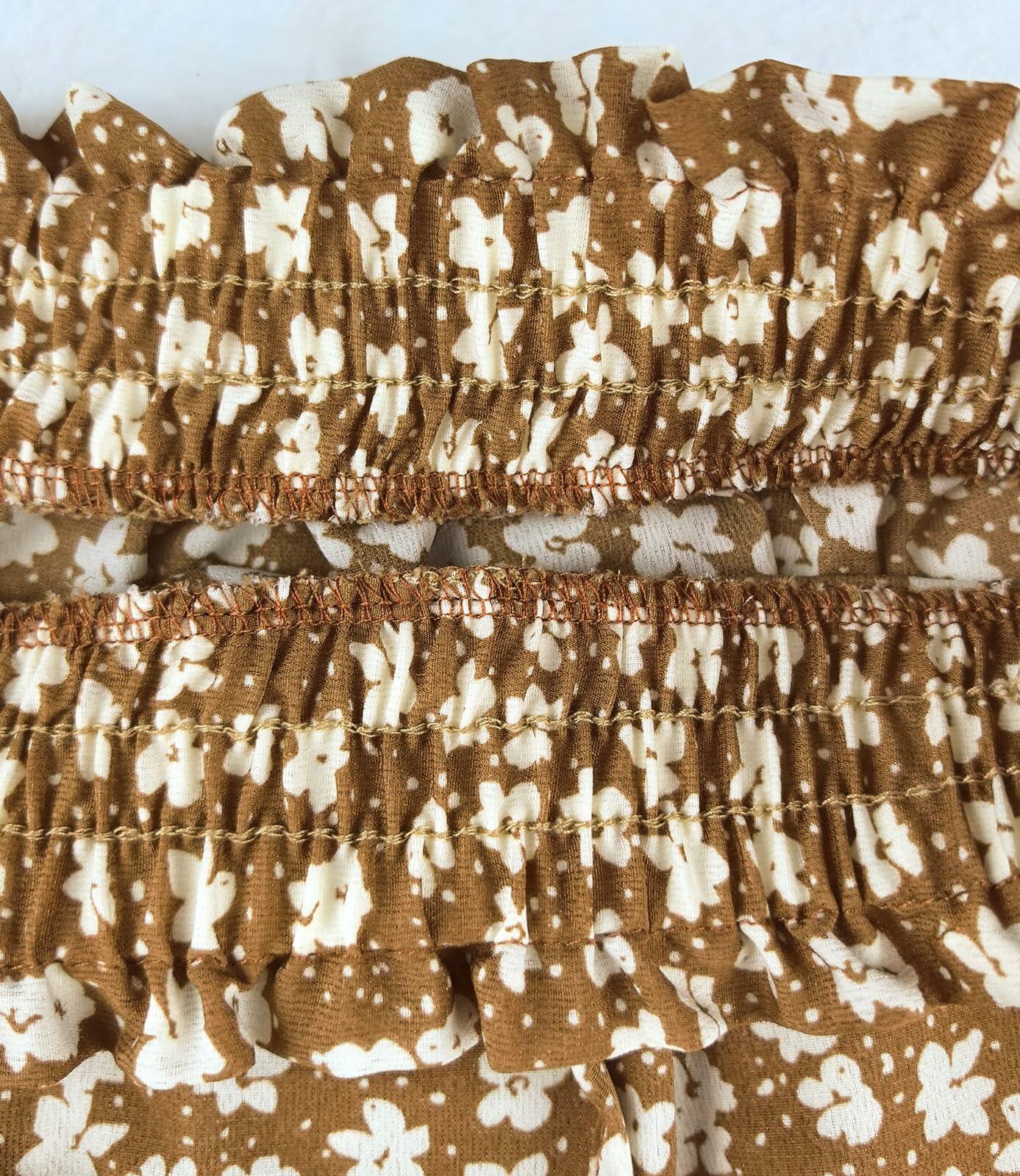 Women's Summer High Waist Drawstring Mini Skirt Casual Flowy Boho Size L